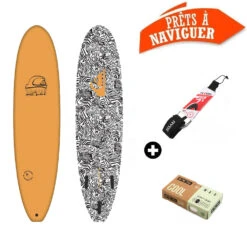 Surf Mousse Quiksilver Break Orange + Leash + Wax