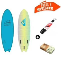 Surf Mousse Quiksilver SOFT BAT Bleu + Leash + Wax -Surf sans titre 170 18 07 2022 15 42 10